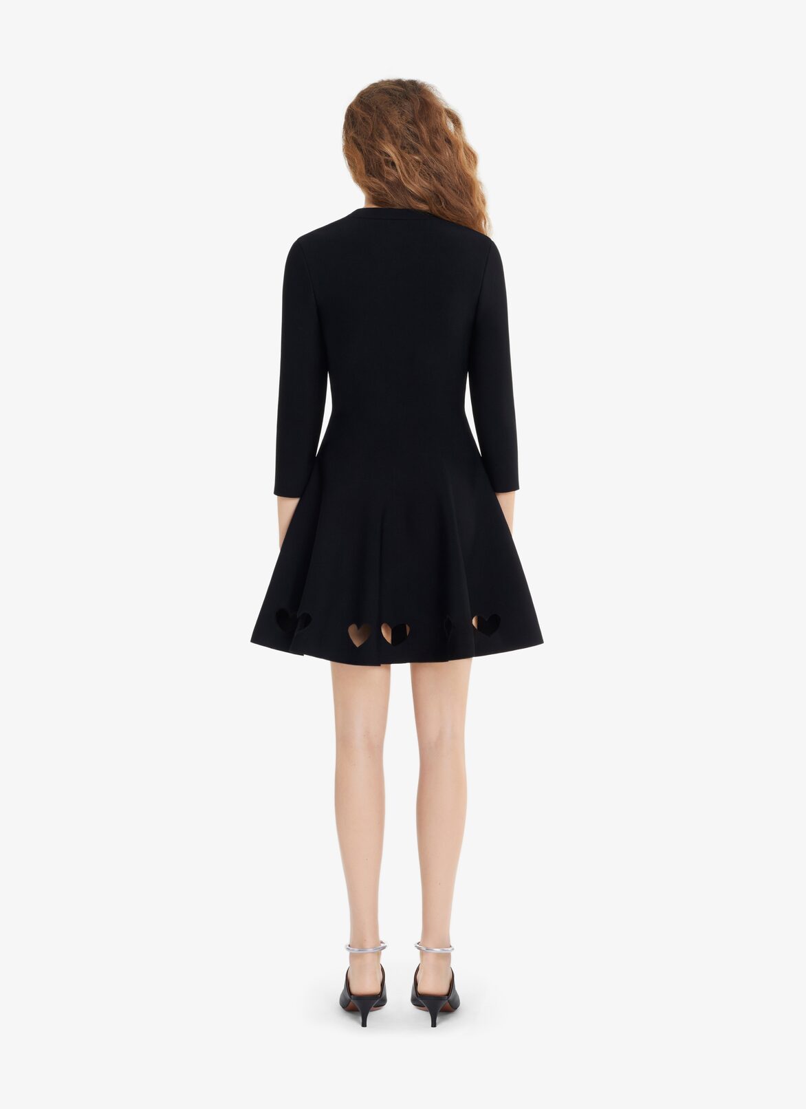 HEART KNIT SKATER DRESS ALAÏA BLACK HEART KNIT SKATER DRESS